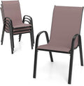 Tangkula Stackable Patio Dining Chairs Set of 4, Outdoor Armchairs by TANGKULA