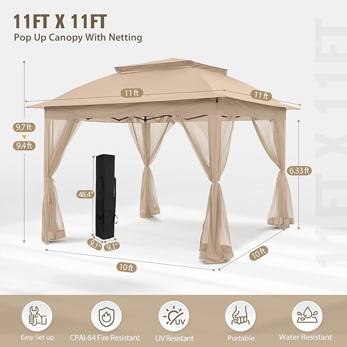 COOS BAY 11x11 Pop Up Gazebo - Image 3