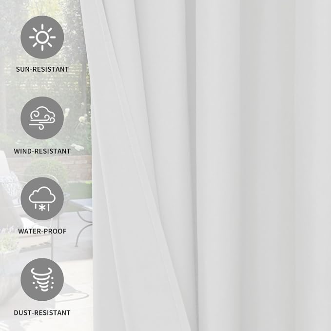 Easy-Going 100% Waterproof Outdoor Curtains 54x84 inch, Gazebo and Pergola 2 - Image 5