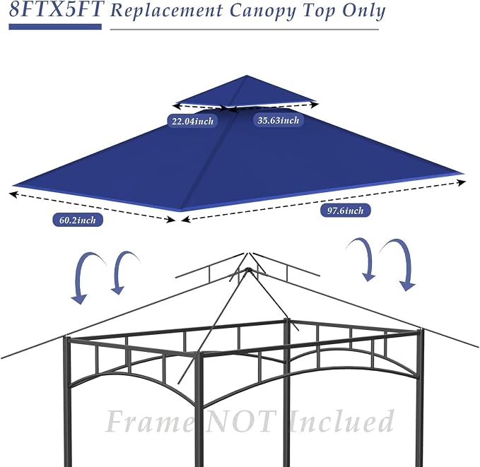 5x8 Grill Gazebo Replacement Top - Image 3