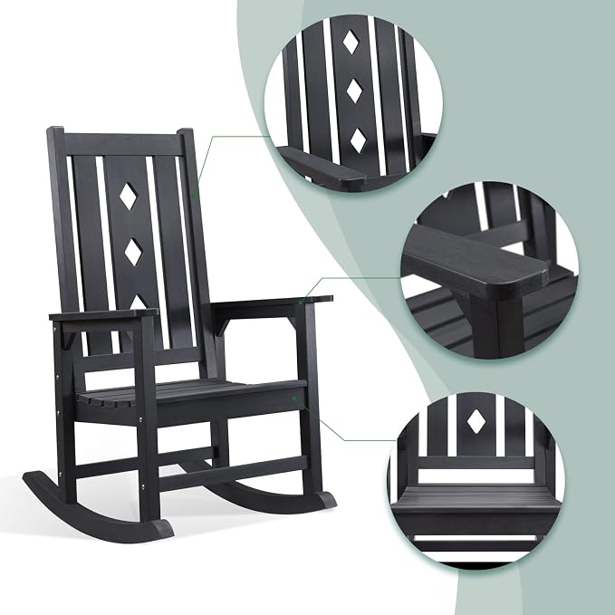 Oversized Outdoor Rocking Chair, Porch Rocker - Image 3
