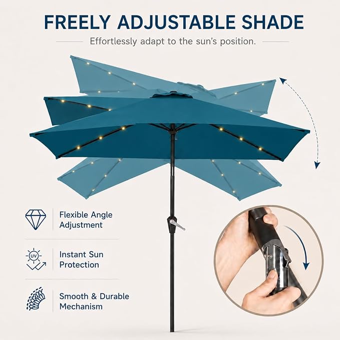 6.5 x 10ft Rectangular Patio Umbrella - Image 4