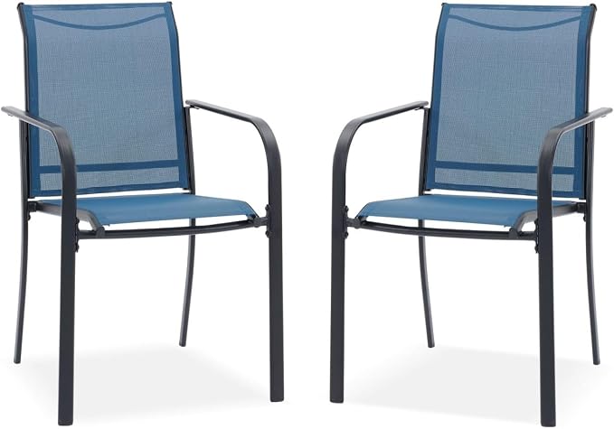 DIFY 2 PCS Patio Dining Chairs, Stackable Outdoor Chairs by DIFY
