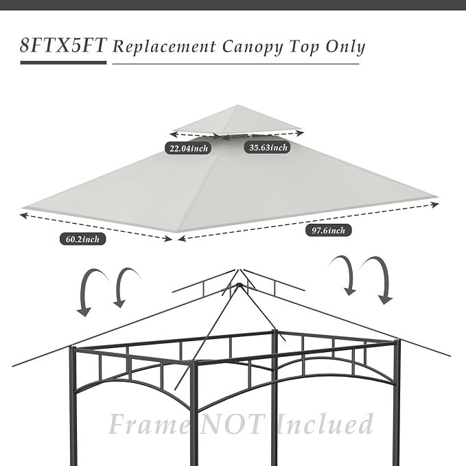 5x8Ft Grill Gazebo Replacement Top - Image 3