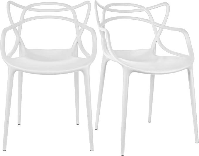 2xhome Modern Dining Chair | Stackable Indoor or Outdoor Entangled Side Chair | by 2xhome