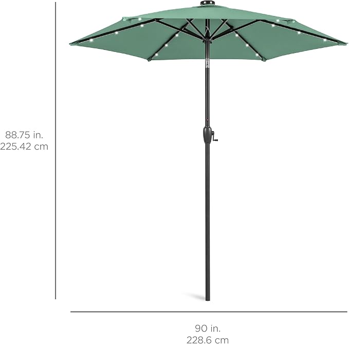 Best Choice Products 7.5ft Solar Umbrella LED Lighted Patio Umbrella, Table - Image 7
