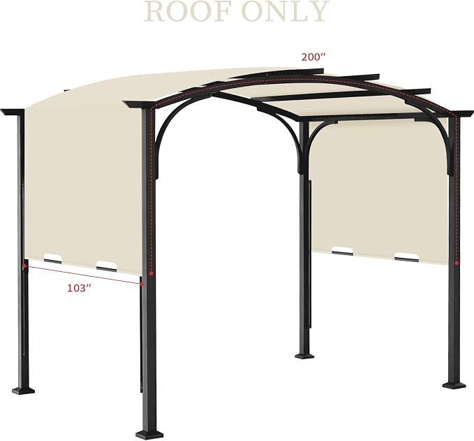 200x103 in Pergola Canopy Replacement Shade Cover Only, Compatible - Image 2