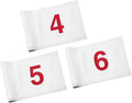KINGTOP Numbered Golf Flag All 8x6 Inch – Upgraded Dual-Layer 420D Nylon, Double Sided Printing, Tube Inserted – Mini Practice Putting Green Flags for Yard