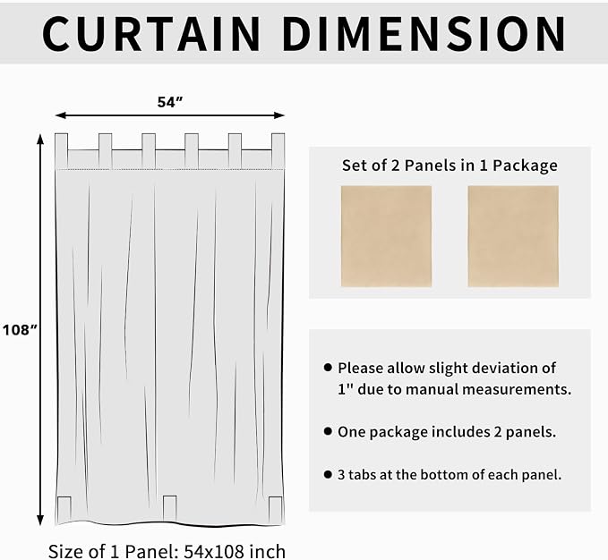 Easy-Going Outdoor Patio Curtains 2 Panels, 54x108 inch, Porch and Pergola - Image 6