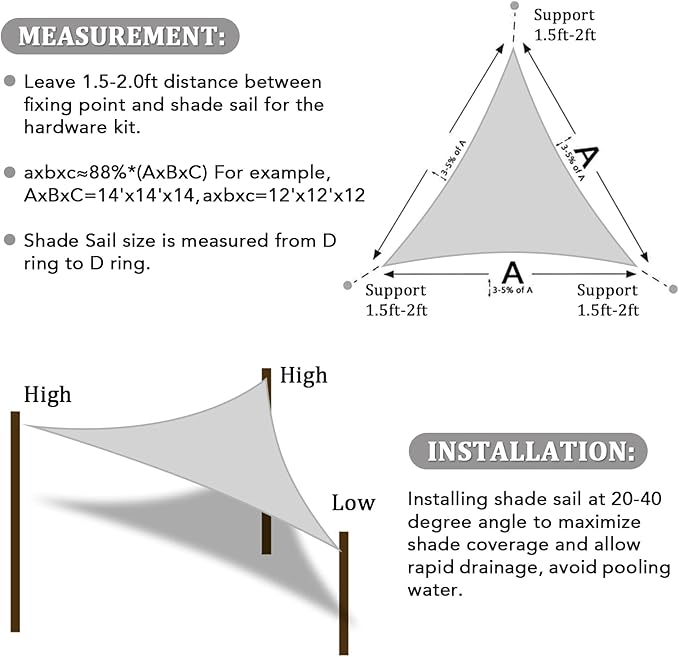 Shade&Beyond Custom Sun Shade Sail 7'x8'x10.6' Triangle Sun Sail Shades Patio - Image 6