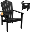 THOEOE Stackable Adirondack Chair, Plastic Outdoor Fire Pit Chairs | by THOEOE