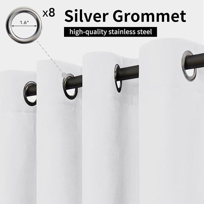 Easy-Going Outdoor Curtains for Patio 1 Panel, 54x72 inch, Weatherproof Privacy - Image 2