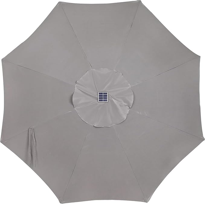 9 ft Solar Umbrella, 32 LED Lighted Patio Umbrella, Table Market Umbrella - Image 4
