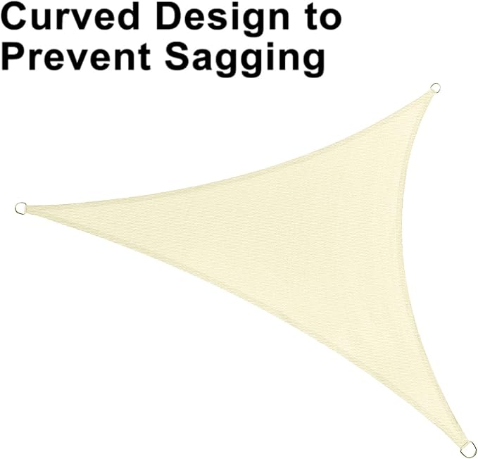 LOVE STORY Custom Size 7' x 14' x 15.7' Sun Shade Sail, Butter Cream | HDPE - Image 6