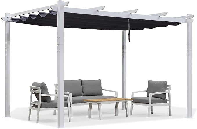 PURPLE LEAF Outdoor Pergola 10' x 13' Aluminum and Sun Shade, Powder coat - Image 9