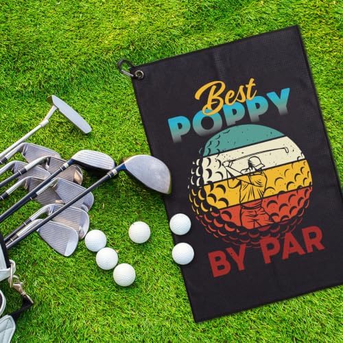 Best Poppy By Par Funny Men Dad Sports Golf Towel - Image 4