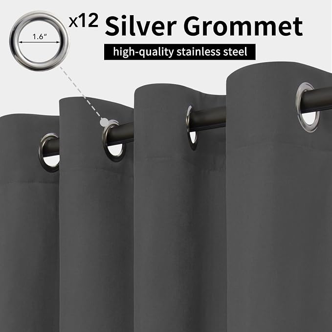 Easy-Going Outdoor Curtains for Patio 1 Panel, 110x96 inch, Weatherproof - Image 2