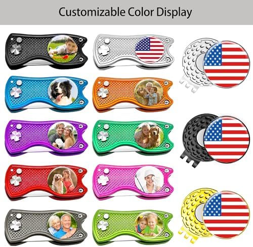 Custom Golf Ball Markers & Golf Divot Tool Gift Set, Personalized Magnetic Ball - Image 5