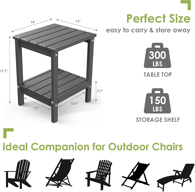 GREENVINES Outdoor Rocking Chairs Set, 2 Rockers w/ 1 Side Table - Image 4