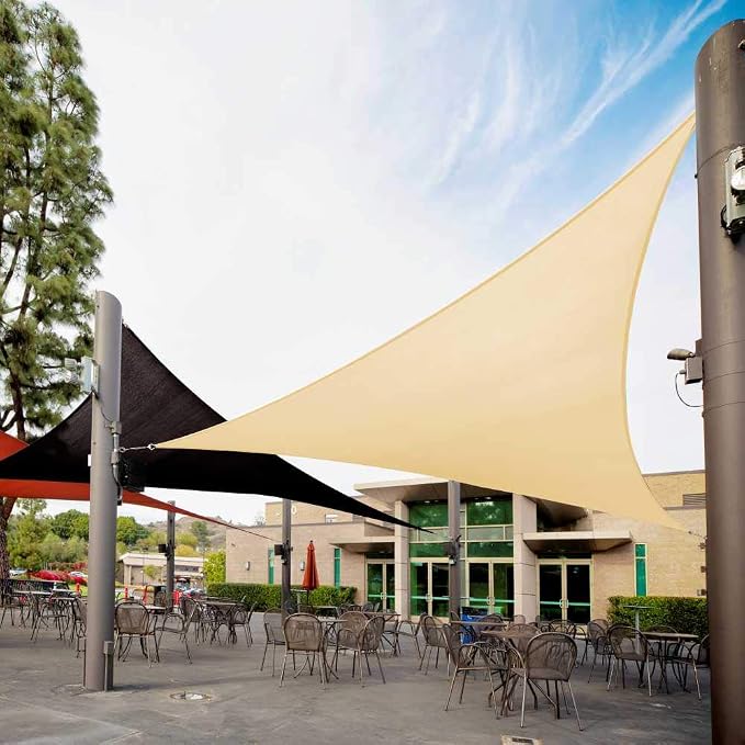 Royal Shade 8' x 8' x 8' Beige Triangle Sun Shade Sail Canopy Outdoor Patio by RoyalShade
