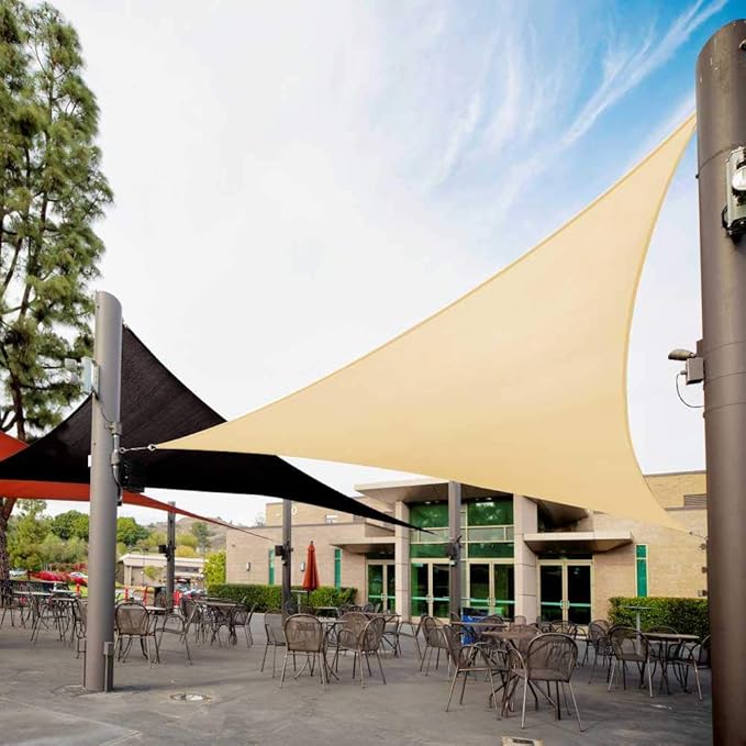 Royal Shade 24' x 24' x 24' Beige Triangle Sun Shade Sail Order to Make RTAPT8 by RoyalShade