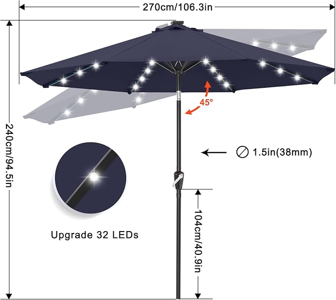 ABCCANOPY Solar Led Patio Umbrella - Image 3