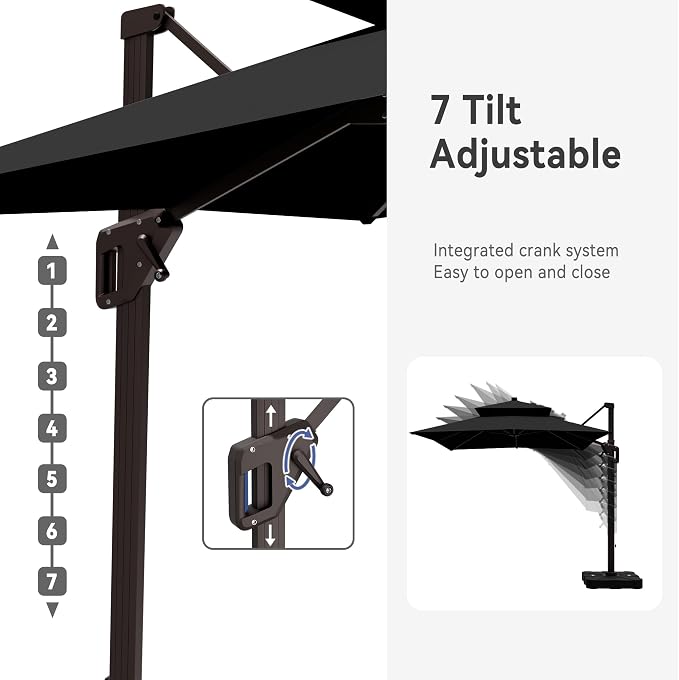 10' X 13' Cantilever Patio Outdoor Umbrella - Image 4