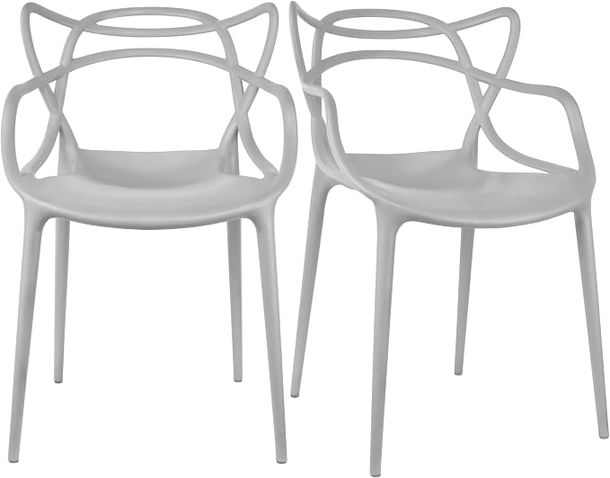 2xhome Modern Dining Chair | Stackable Indoor or Outdoor Entangled Side Chair | by 2xhome