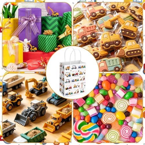 Hxezoc 12 Pieces Construction Vehicle Gift Bags - Image 4