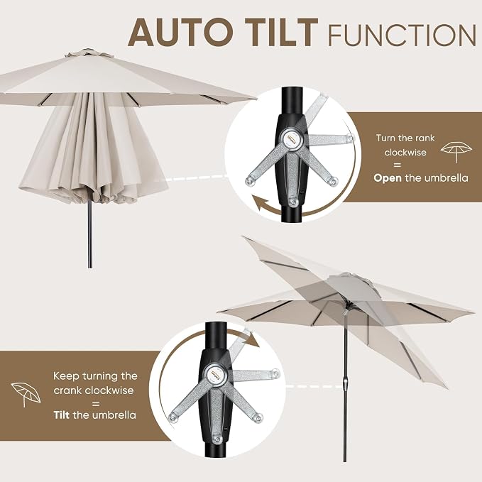 Tempera Patio Market Outdoor Table Umbrella - Image 2
