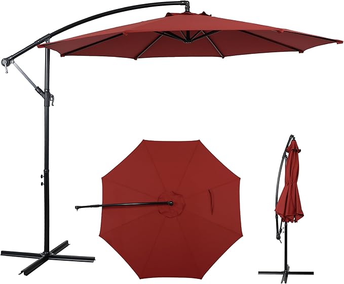 10FT Outdoor Offset Umbrella, Cantilever Patio Umbrella by AEOutdoorUSA