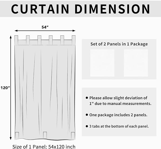 Easy-Going Outdoor Patio Curtains 2 Panels, 54x120 inch, Porch and Pergola - Image 6