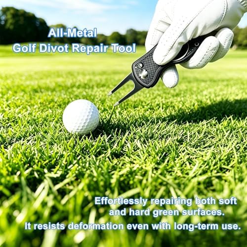 Golf Divot Repair Tools for Golfers, Foldable Golf Green Fork Tool Black and - Image 6