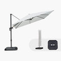 PURPLE LEAF Umbrella wiht Base & Cover 9' x 9' Height Control White | Large by PURPLELEAF