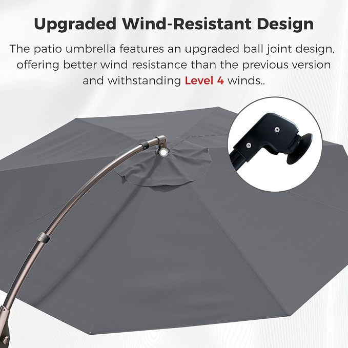 Grand patio 12FT Large Cantilever Round Umbrella - Image 3