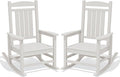 Oversized Outdoor Rocking Chairs Set of 2, HDPE Porch Rocker by KINGYES