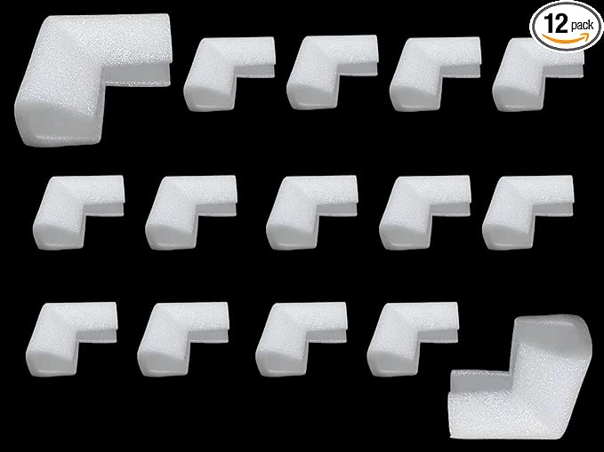 12PACK Foam Corner Protectors,Protectors for Shipping Moving Packaging, Protection Cushioning Foam Sets Furniture Corner and Edge Safety Bumpers for Photo Mirror TV Frame Edge