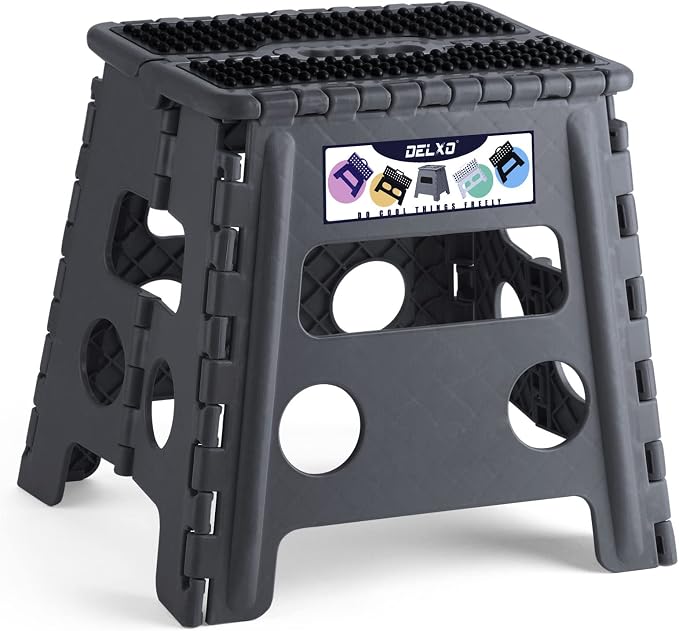 Delxo Folding Step Stool 13 Inch, 300 Lbs Step Stool by Delxo