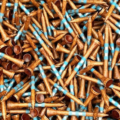 Premium Bamboo Golf Tees Dark Stain w/Colored Stripes by The+Golf+Club+Trader