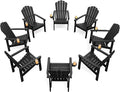 THOEOE Stackable Adirondack Chair Set of 8, HDPE All-Weather Fire Pit Chair | by THOEOE