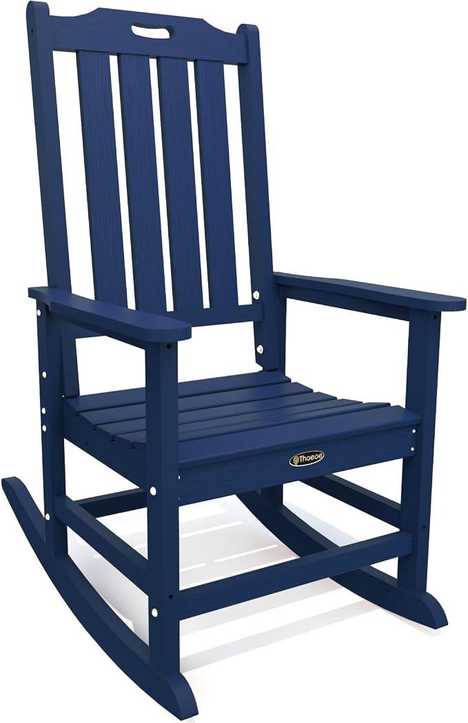 THOEOE Outdoor Rocking Chairs, Oversized Patio Rocking Chair | HDPE Outdoor by THOEOE