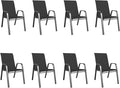 Patio Dining Chairs Set of 8 Outdoor Stackable Dining Chairs by TQKVIPI