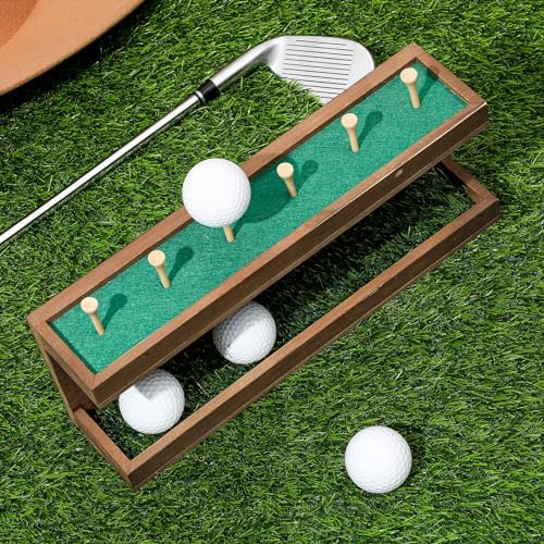 Menkxi Rustic Wood Golf Ball Holder Display Stand - Image 4