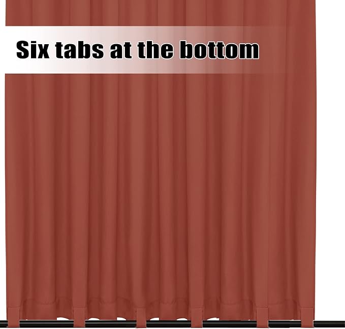 Easy-Going Outdoor Curtains for Patio 1 Panel, 150x96 inch, Terra Red | - Image 4