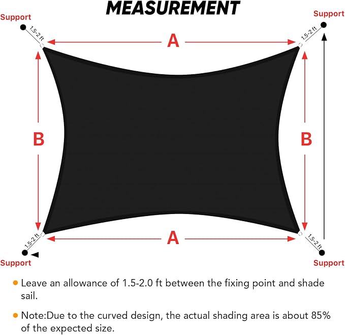 Shade&Beyond Custom Sun Shade Sail 16'x20'RectangleSun Sail Shades Patio UV - Image 5