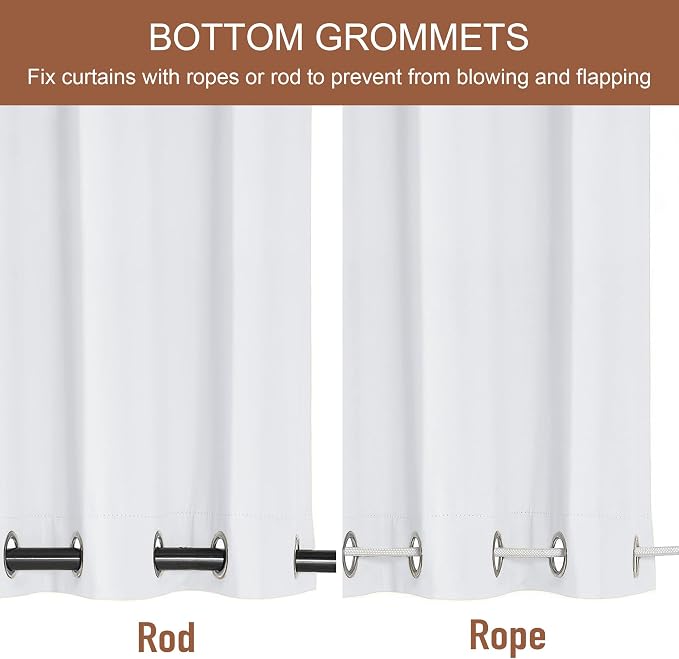 RYB HOME 2 Panels Outdoor Curtains - Image 3