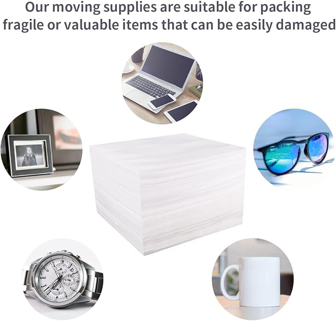 260pcs Moving Supplies, 4 Sizes Foam Pouches(7.5" x 7.5". 7.5" x 12" .12" x12" 14" x 14". 60pcs fragile labels) for Moving and Storing,Making Packaging and Transportation Easier.