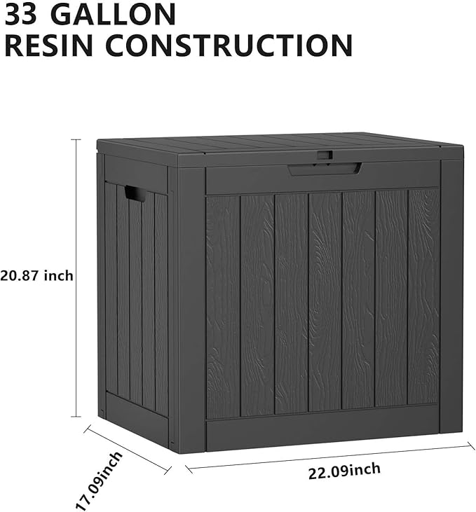 33 Gallon Outdoor Deck Box, Lockable Waterproof Outdoor Storage Boxes - Image 4