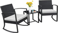 Homall Patio Furniture Set 3 Piece Resin Outdoor Bistro Set Rocking Patio Chairs by Homall