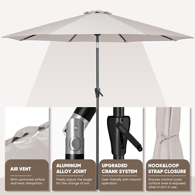 Tempera Patio Market Outdoor Table Umbrella - Image 3